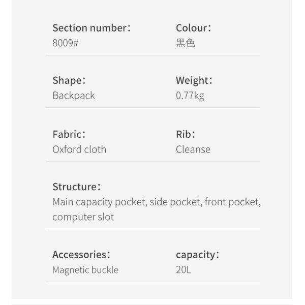 Physiological Curve Back Daily Laptop Backpack Nylon Waterproof Business Travel Bag