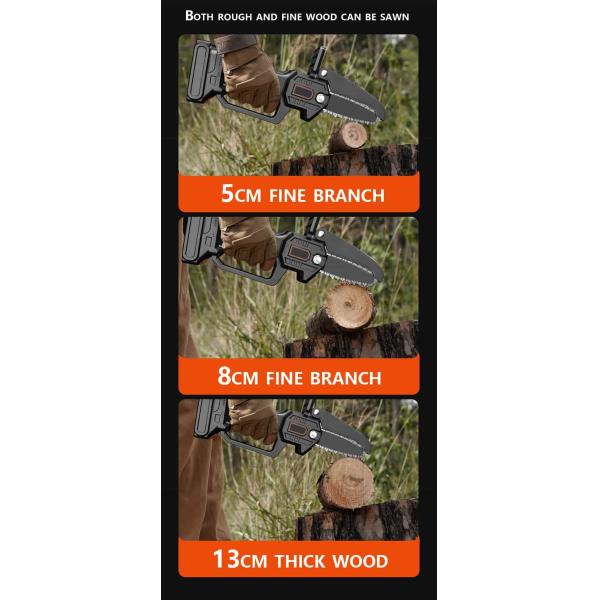 Mini 4 Inch Cordless Electric Chainsaw With Security Lock Handheld Small Chain Saw