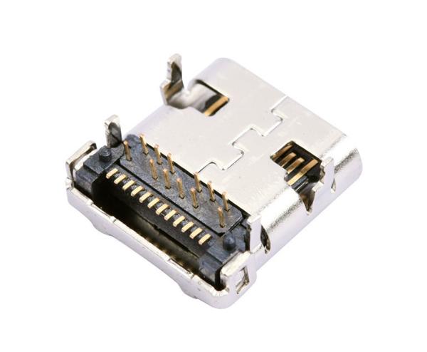 Cheap USB 3.1 Type-C Connector 24 Pin Receptacle Right Angle Type C PCB SMT Dual Row Tab Female Socket Support Terminal  3A for sale