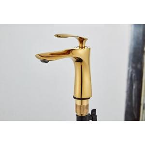 Quality Luxurious Brass Golden Hotel Below Counter Basin Facucet wholesale
