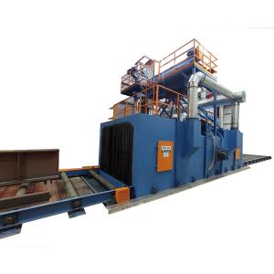 China Steel Structural Sand Shot Blasting Machine Roller Conveyor Type 1.4M/Min Wheel Blasting Machine on sale
