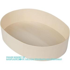 China 38 Ounce Compostable Food Containers, Oval Wooden Bento Boxes Disposable Wood Bowls Disposable, For Sushi on sale