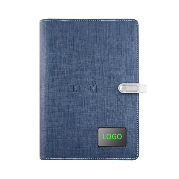 Cheap Moistureproof Power Bank Smart Notebook , Leather Notepad With Wireless Charger for sale