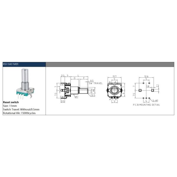 Rotary Switch Reset Switch for Audio Equipment