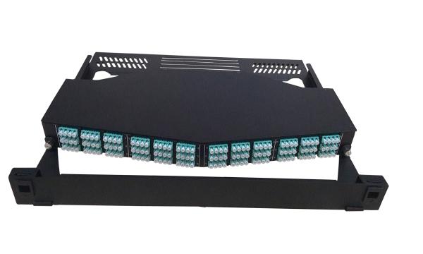 144 Fiber Fixed Angled Adapter OM4 LC MPO Patch Panel