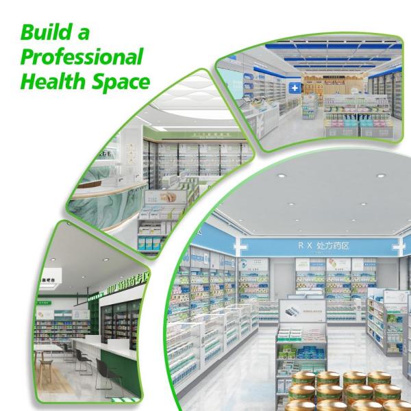 JYaS-YS-07 Eco-friendly Pharmacy Entrance Corner Cashier with Ultra-Clear Glass and Optimized Display