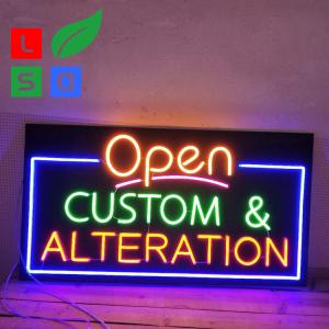 Quality LED Neon Open Sign Black Square Backboard Vintage Neon Beer Signs wholesale
