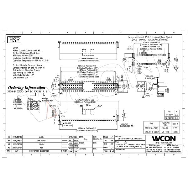 WCON Male Straight Connector Lcp Black Sn Over Ni For Financial Manufacturing