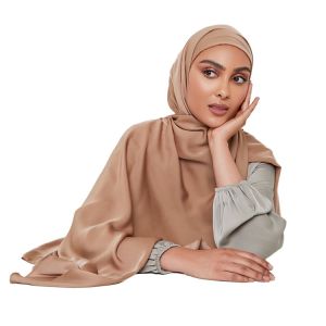 Quality Wholesale High Quality Plain Soft Satin Silk Hijab Shawl Fashion Headscarf Solid Colors Scarf for Women wholesale