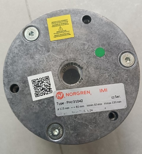 NORGREN PM/31042 Air Bellow Single Acting 4-1/2" Diameter Surface Polished Temperature Range -22...122 °F Hot Original