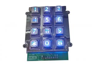 Quality LED Backlit Metal Keypad Silicone Rubber Colored Keys For Access Control System wholesale