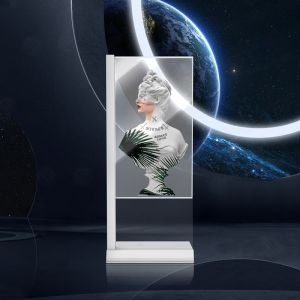 Quality 55 Inch OLED Transparent Screen See Through Oled Display Floor Standing L Model wholesale