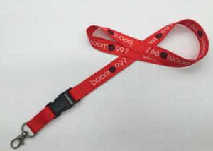 China Nice Looking Dye Sublimation Lanyards / Black And Red Lanyard For School Id on sale