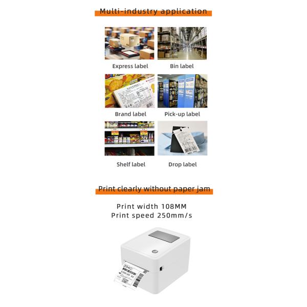 wholesale brand new thermal bar code QR code label printer high quality clothing tags supermarket price sticker printer 4*6