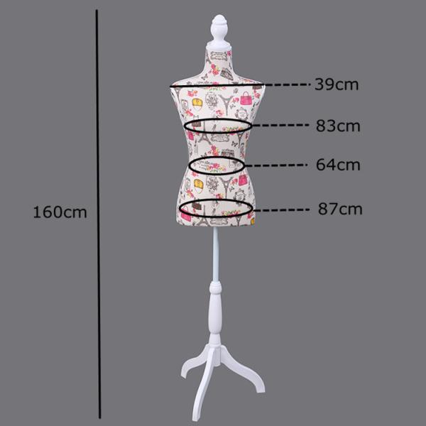 Factory direct sales foam cloth female model clothing display props bust printed linen cloth pin-inserable cloth
