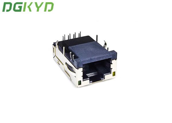 Cheap Dip RJ45 Single Port Connector 8 Pin Modular Jack With Lamp Shield Interface for sale