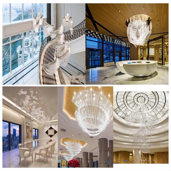 Creative Art Luxury Crystal Chandelier For Art Exhibition Hall Or Conference Hall