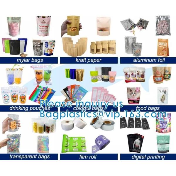 Bio, eco, compost, Square bottom, Flat Bottom, Stand Up, Side Gusset, Zipper Top, With Window, Tear Notches