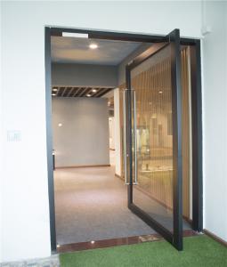 Quality Aluminium Main Pivot Entrance Entry Front Door Low E Glass Acrylic Strips Doors wholesale