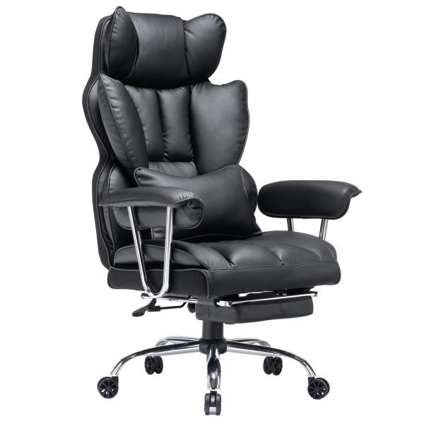 Assurance Guaranteed of Modern PU Leather Computer Chair with Lumbar Support and Feet