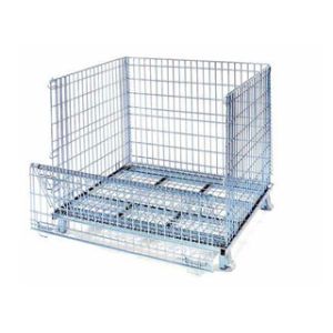 China Galvanized metal wire mesh pallet cage for storage on sale