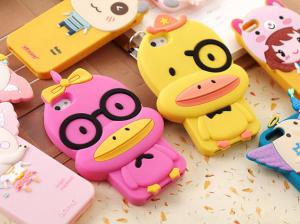 China Cute Duck shape mobile phone case for Iphone, Silicone phone case on sale