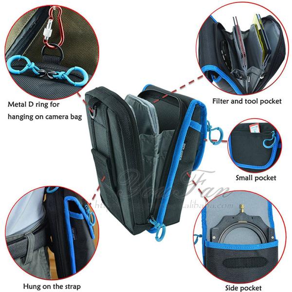 Customized Packaging Camera Lens Pouch Filter Holder Embossed Logo Durable