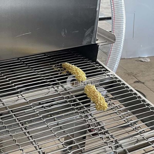 Meatballs Chicken Double Belt Continuous Frying Machine Sus304 1000kg/H