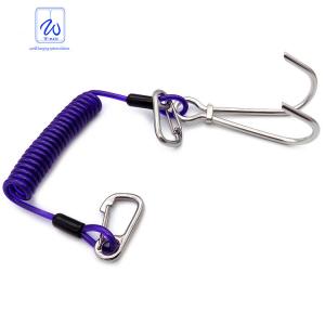 China Safety Stainless Rope Diving Fishing Spring Coil Cable Retractable Tool Lanyard on sale
