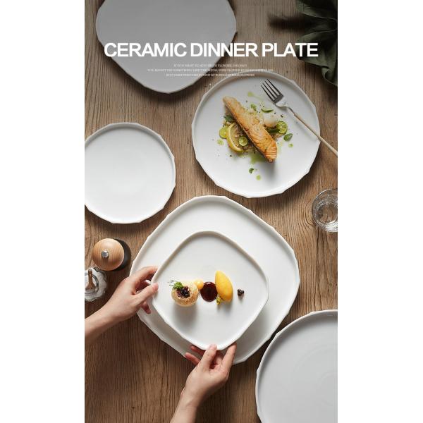 Polygonal Custom Printed Ceramic Plates With 8 Inch 10 Inch 12 Inch Size