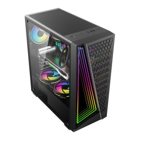 Dazzle Time Tunnel Effect Support ARGB fans in 12cm Black and White are available. Side panel is Tempered Glass.