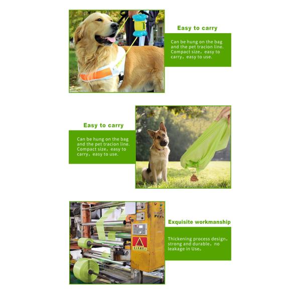 Waterproof PLA Degradable Dog Poop Bags On A Roll Private Label