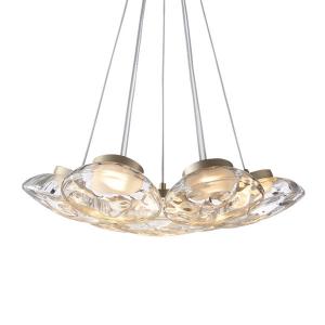 Quality Painted Golden LED Wave Pattern Iron Glass Pendant Light Modern wholesale