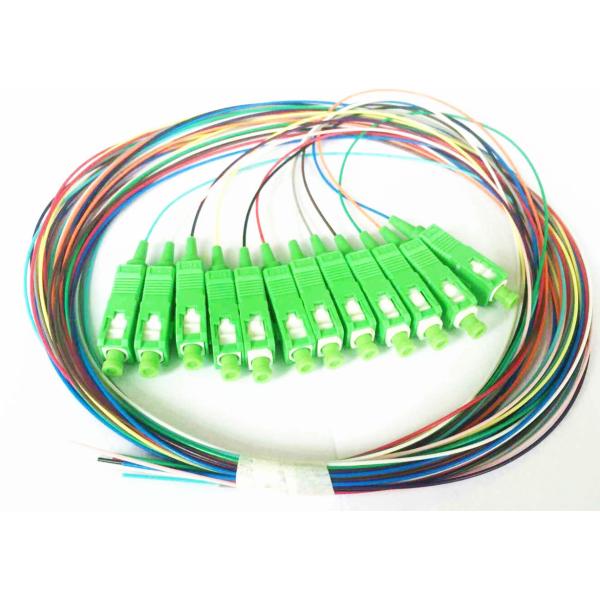SC/APC 12 Colors Multi-fibers Single Mode Monomode Optical Fiber Pigtail / SCAPC Pigtail