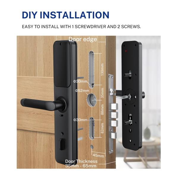 Tuya WiFi Smart Electric Digital Door Lock Waterproof Fingerprint Door Locks