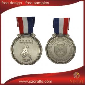Quality China production olympic metal/metal award medal with ribbon wholesale