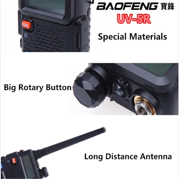 UV-5R Walkie Talkie 5W 128CH UHF+VHF HF Transceiver Ham Radio Amateur