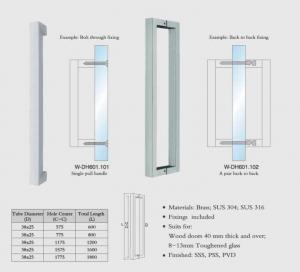 Quality square tub W-DH601 back to back SUS304 Stainless Steel entry door handles set  glass door  handle wooden door handles wholesale