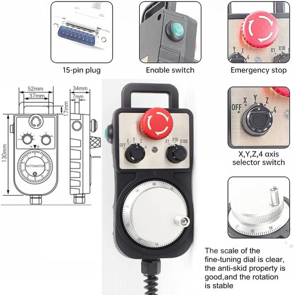 4 Axis PLC CNC Controller Kit DDCSV3.1 Offline Pendant Handwheel Emergency Stop