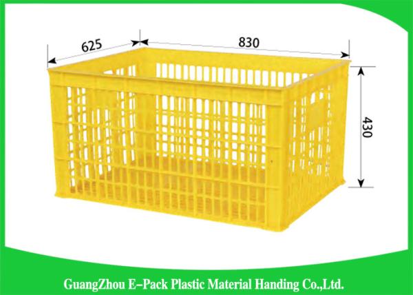 Cheap Space Saving Heavy Duty Plastic Crates , Stackable Storage Containers Nested Freely for sale