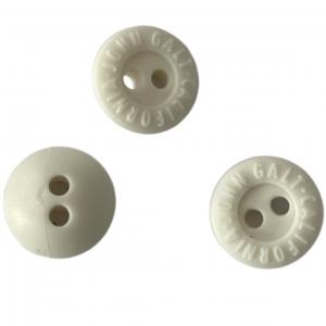 Quality 2 Hole Off White Rubber Buttons 11mm Engraved Logo Use On Sewing Clothing wholesale