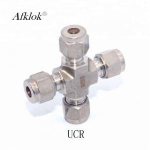 China 8mm 10mm 12mm Union Tee Stainless Steel Cross Pipe Fittings Connector on sale
