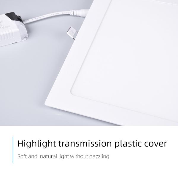 Indoor Lighting Recessed Mounted Slim Round Square Led Panel Light For Home Office Ceiling