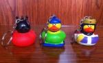 Various Mini Keychains Duck Toy , LED Character Rubber Duck Keychains Ring