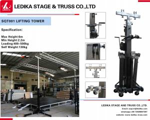 China Crank Stand Truss Tower System Elevator Easy To Set Up 500kg Loading on sale
