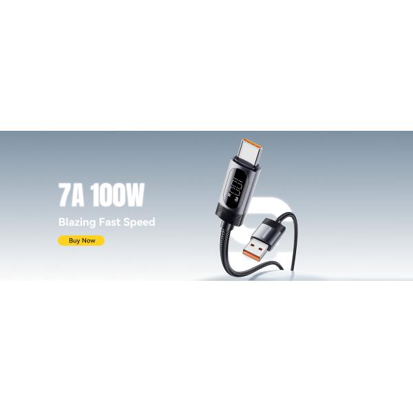 ESSAGER ES-X64 Series 7A LED Display USB Charing Data Cable USB to Type C