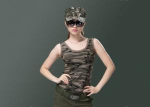 No Sleeve Army Military Uniforms , Sexy Camo Vest Womens Unique Design With Buttons