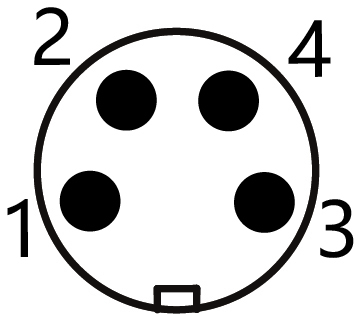 IP67 M8 Connector Front Install Male 4P Shield 1.0m Cable Length
