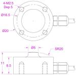 Miniature Button Type Compression Force Sensor 10kN 20kN Compression Force