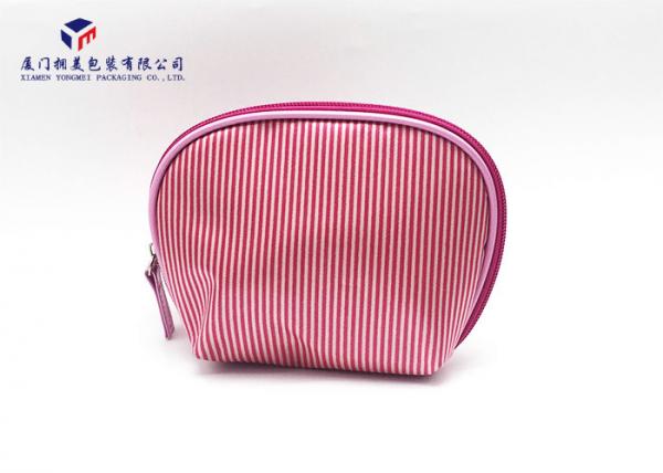 Cheap Trapezoid Fashion Design Fabric Makeup Bag Pink Color Size 11.5cm X 5cm X 11.5cm for sale